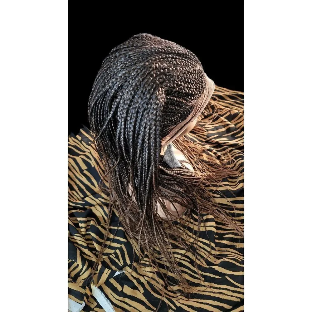 Handmade Braided Wig- Ombre Color Brown Chesnut, Ghana Weave